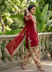 Georgette Patiyala Set with Mirror Embroidery 6