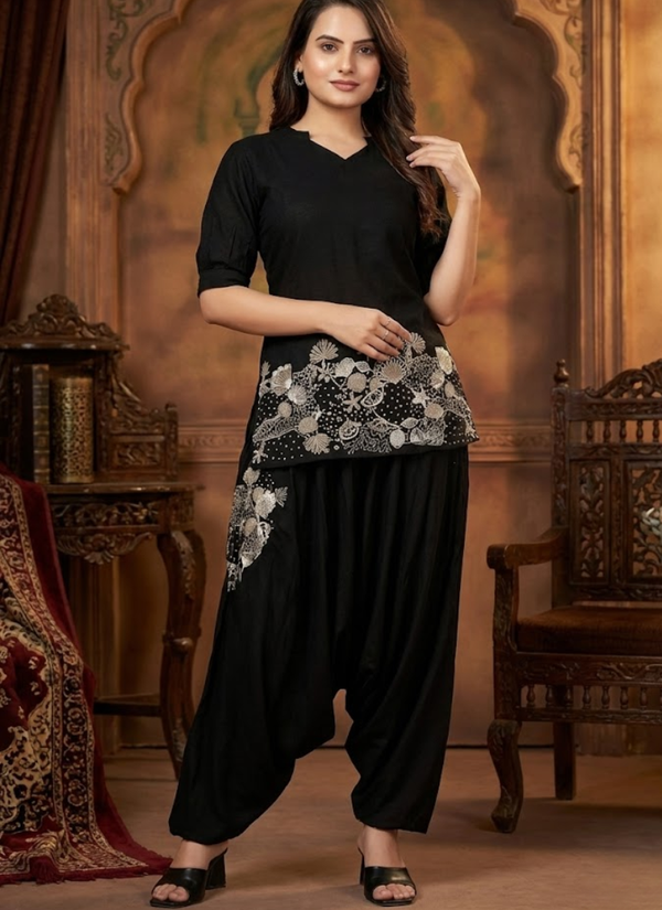 Black Co-Ord Set with Embroidery