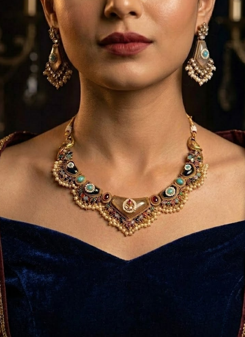 Varjika Dual Tone Necklace Set Australia