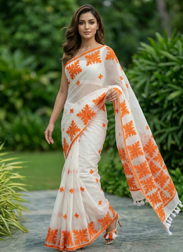 Kota Applique Saree – No Blouse Piece