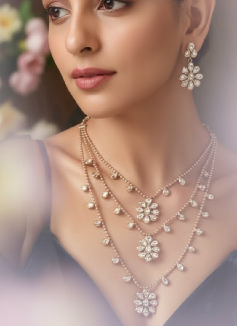 Kundan Necklace Set with Earrings – Elegant