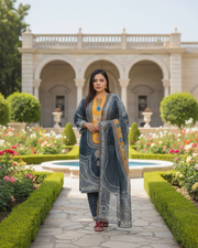 Multi-Color Crepe Silk Salwar Suit – Stone & Pearl Work 2