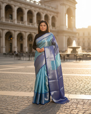 Tissue Saree – Elegant Silver Mari Work 7