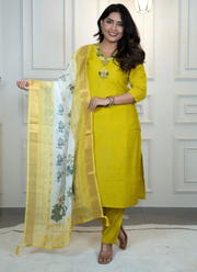 Roman Silk Punjabi Suit with Handwork & Digital Print Chanderi Dupatta 3