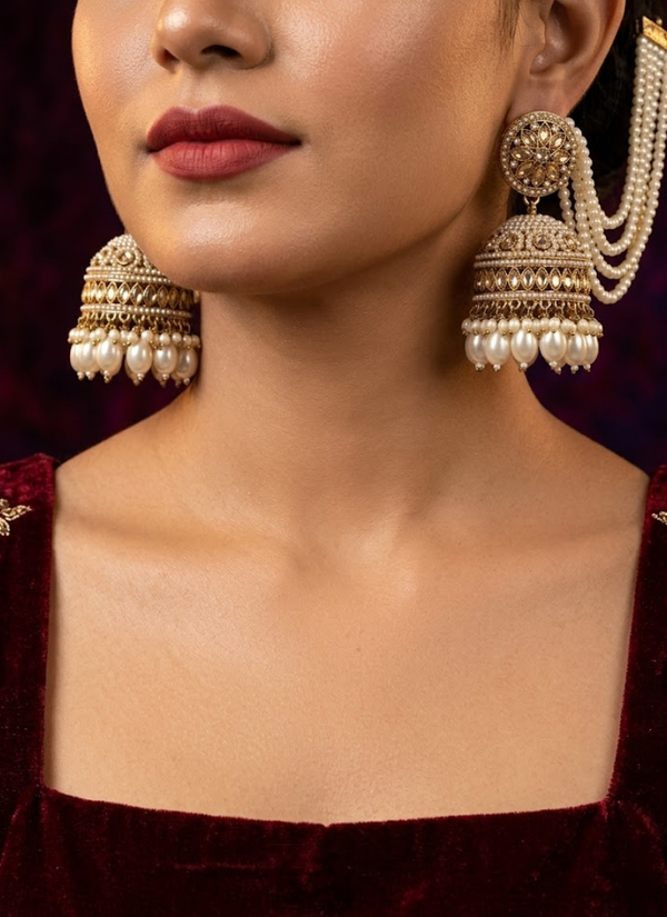 Kundan Earrings with Sahara Patti