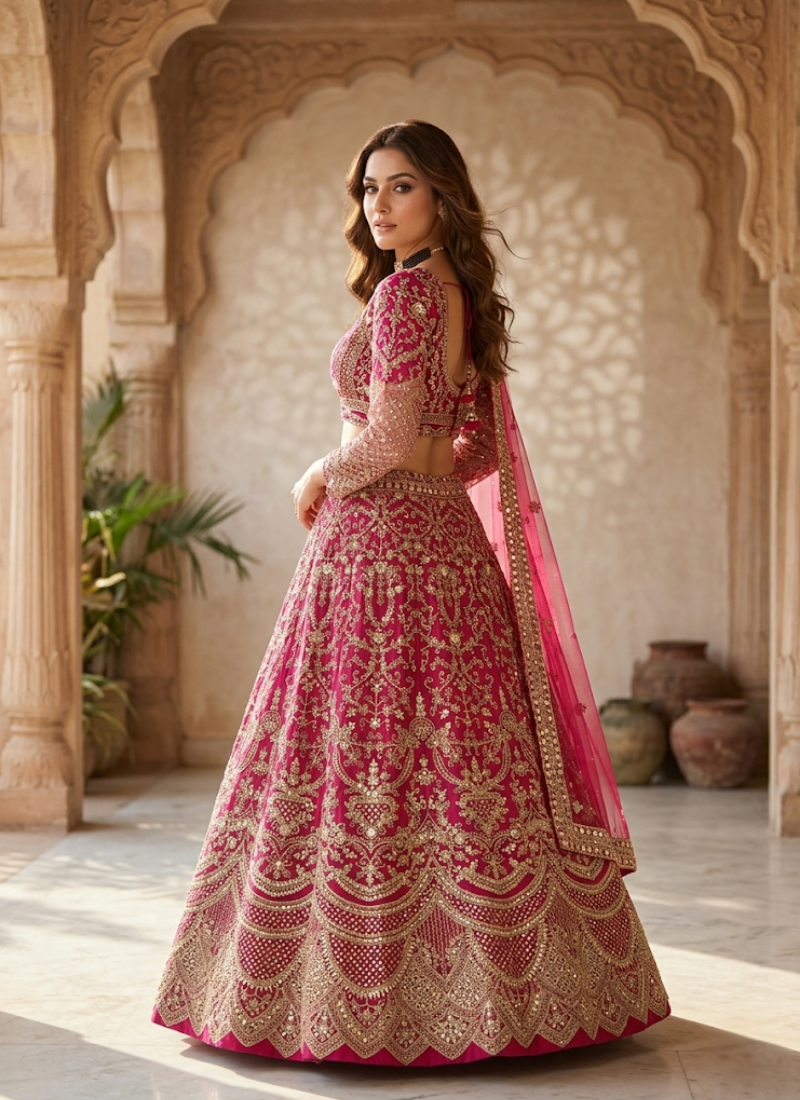 Butterfly Net Lehenga Choli with Sequin Embroidery