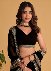 Georgette Lehenga Set – Zari & Sequins Embroidery with Blouse & Dupatta 3