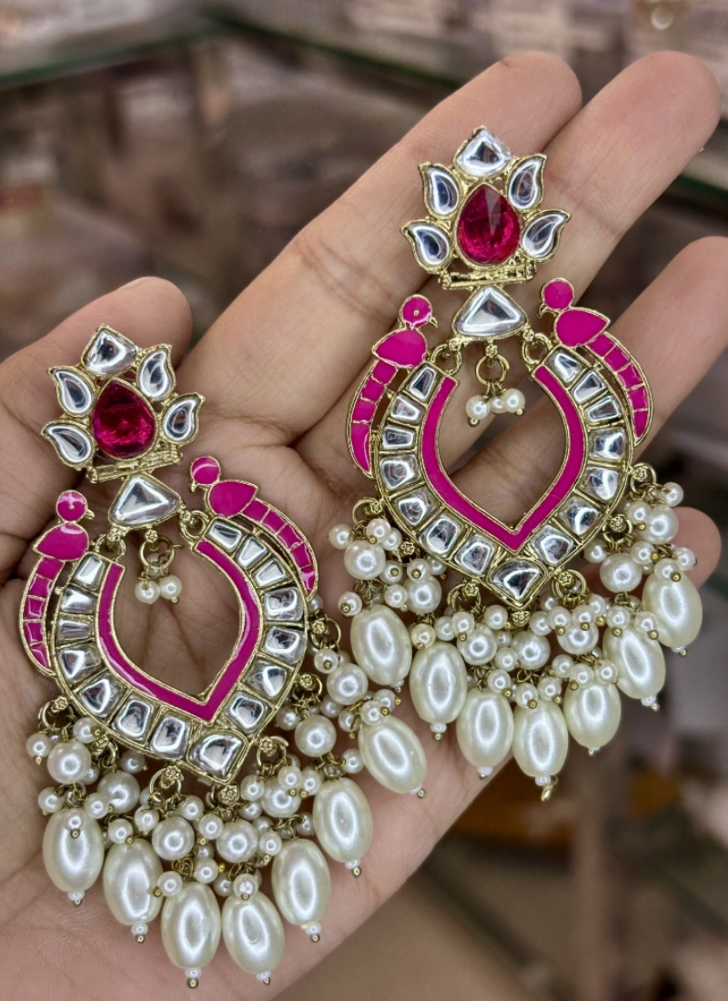 Bhavika Kundan Hanging Earrings - View 3