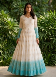 Premium Designer Crunchy Silver Gown – Pipe Sequins Embroidery Work 5