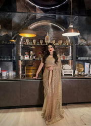 Butterfly Soft Net Saree with Real Mirror & Embroidered Blouse Fabric 4