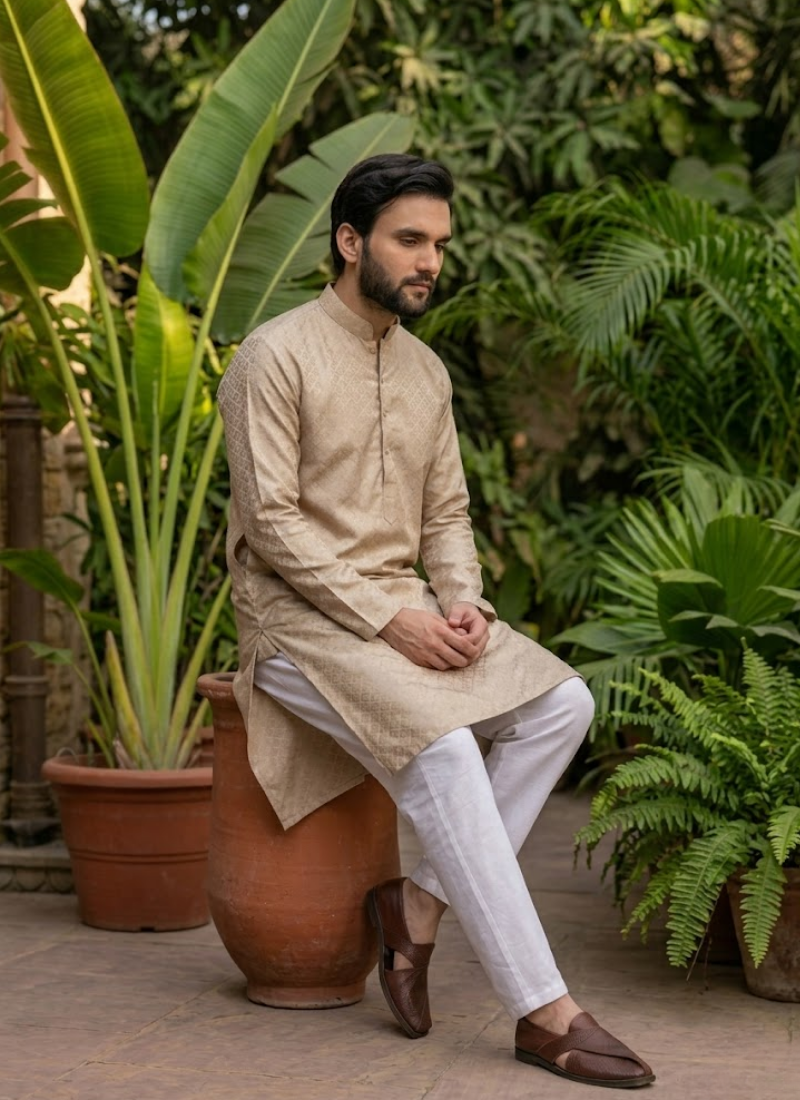 Jacquard Printed Kurta Pajama – Traditional Wear