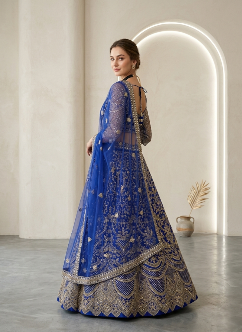 Butterfly Net Lehenga Choli with Sequin Embroidery