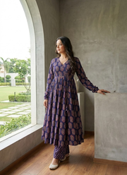 Anarkali Suit in Heavy Rayon with Digital Print Work + Bottom 5