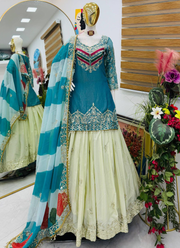 Crunchy Silk Sharara Suit with Heavy Sequins Embroidery + Dupatta 5