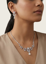 Stone Setting Necklace & Earring Set for Partywear & Bridal Looks 1