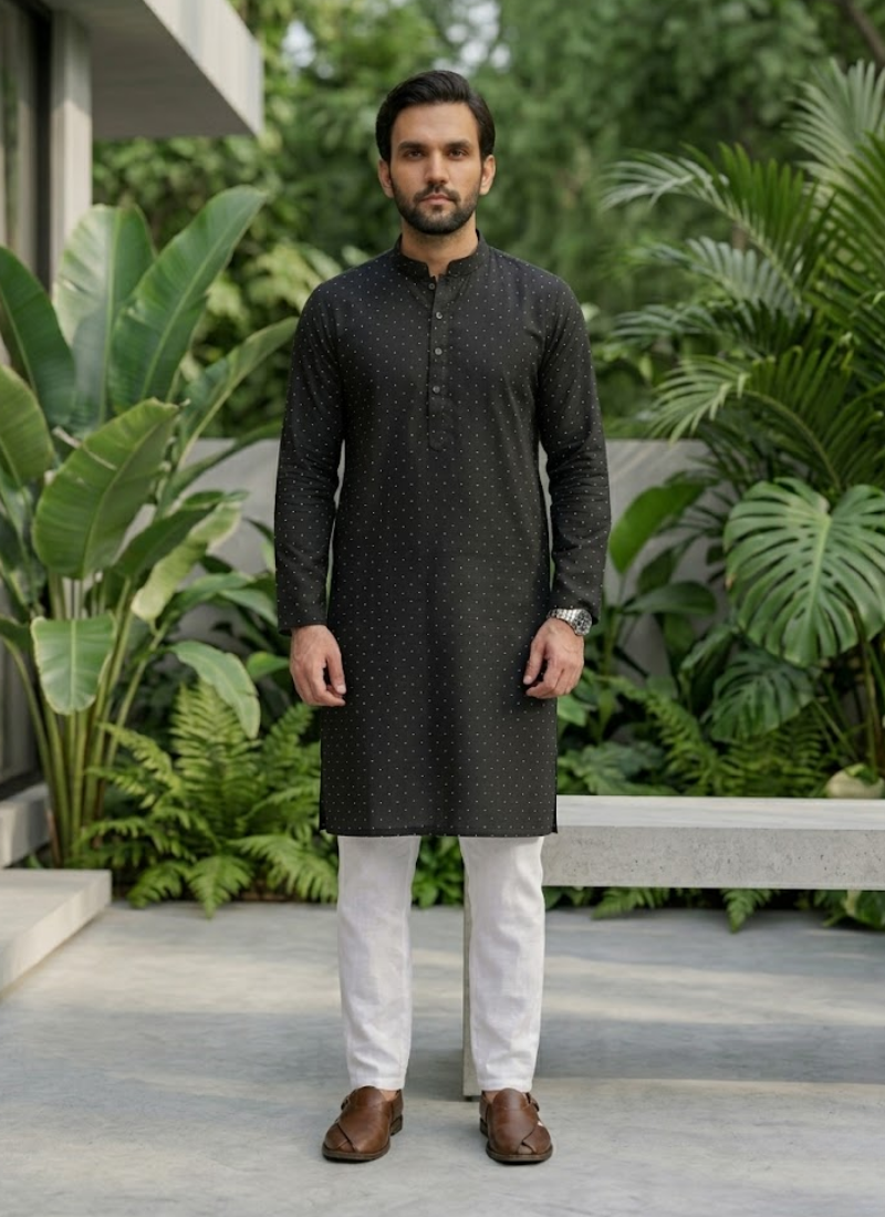 Jacquard Printed Kurta Pajama – Traditional Wear
