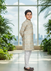 Multicolor Kids Kurta Pajama – Silk Kurta with Cotton Pyjama 4