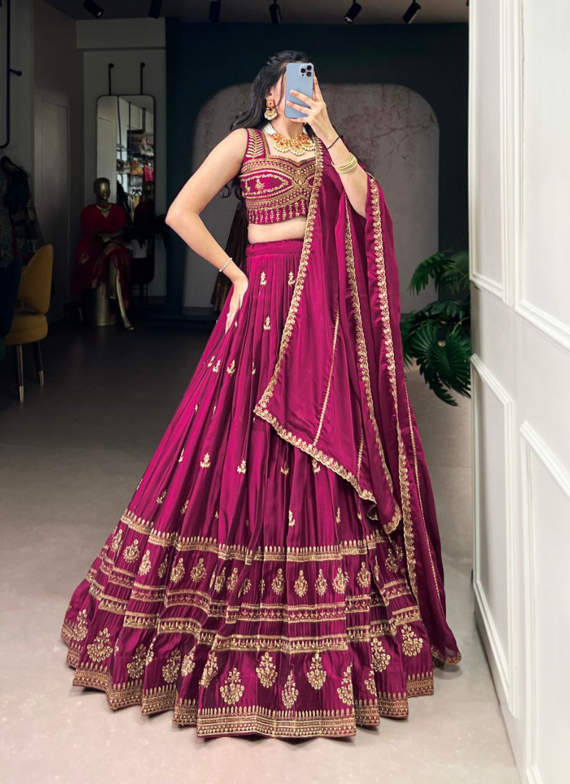 Rangoli Silk Lehenga Choli with Sequin Embroidery