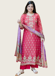 Handcrafted Punjabi Suit with Katha Embroidery & Mirror Work Dupatta 1