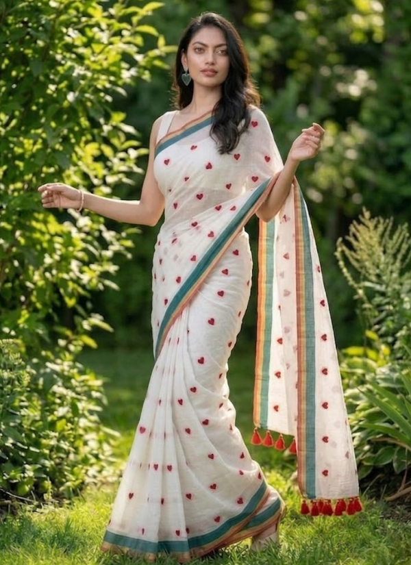 Love Buti Embroidery Mul Cotton Saree, Indian wedding saree Perth australia
