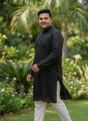 Plus Size Men's Lucknowi Kurta Pyjama Set 4