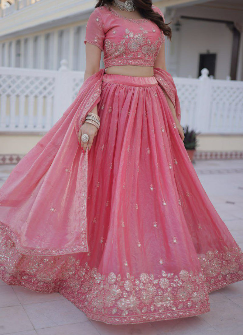 Fendi Silk Lehenga Choli with Dupatta