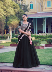 Aurum Georgette Lehenga Set – Thread & Sequins Embroidery 3
