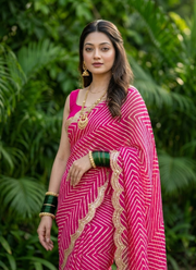 Special Shwan Lariya Saree – Cyc Georgette with Goota Foil & Coding Work 6