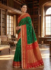Banaras Silk Saree with Shovosachi Border 2