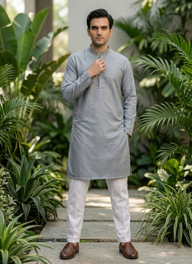 Jacquard Printed Kurta Pajama – Traditional Wear