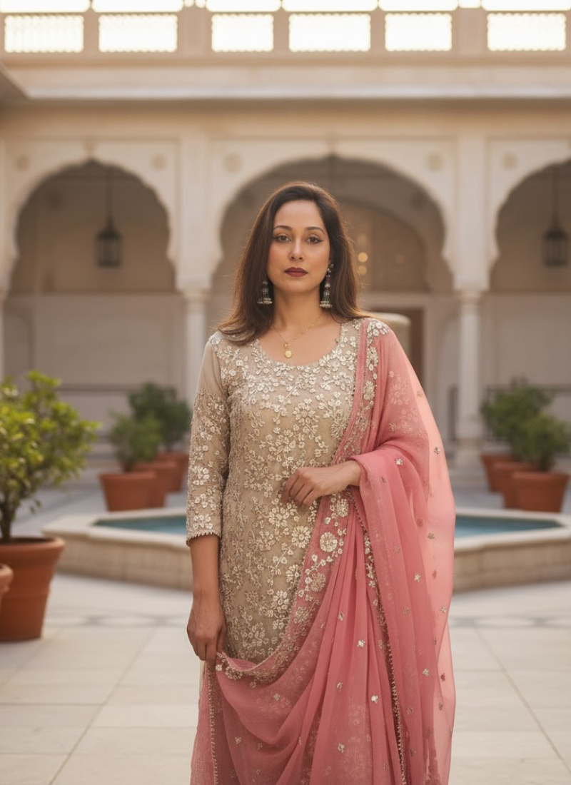 Chiffon Gota Patti Pakistani Kameez Salwar – Traditional Elegance for Women