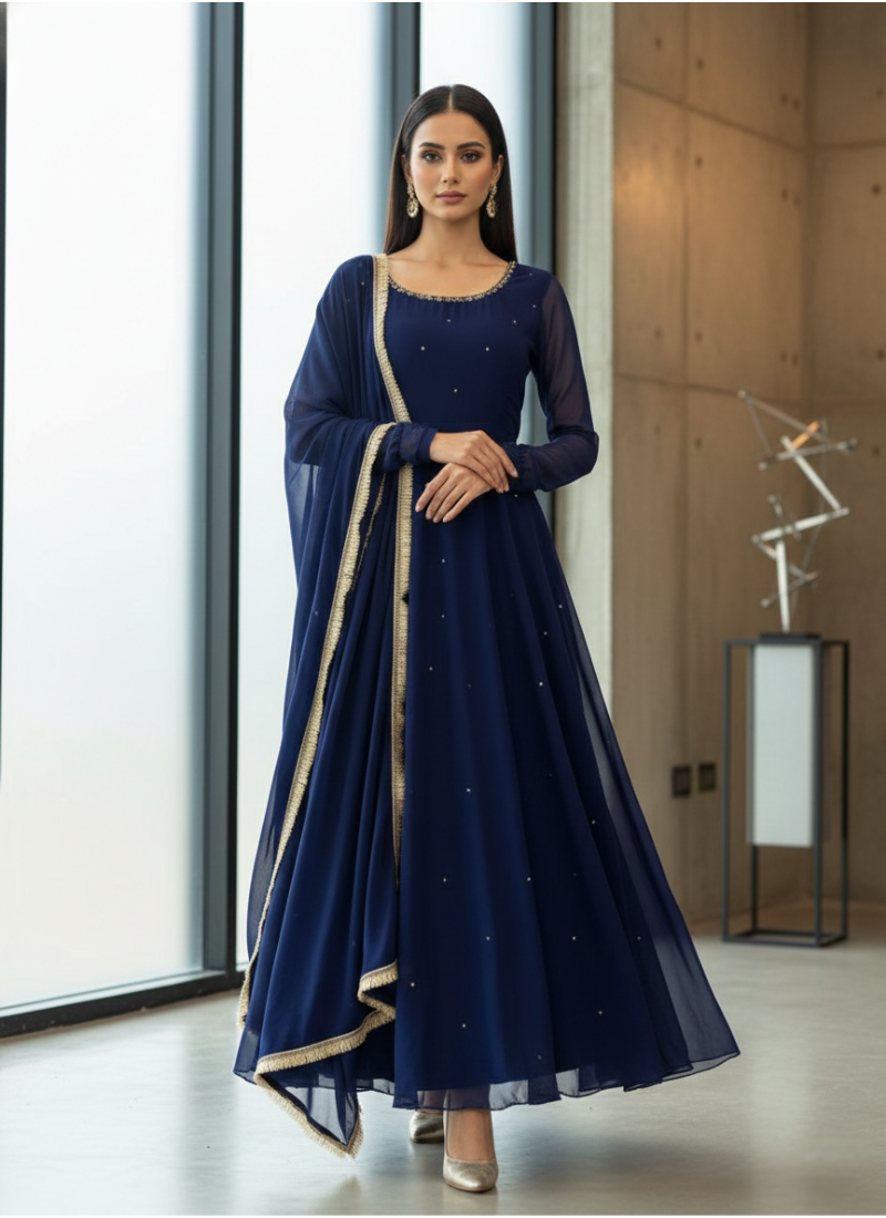 Elegant Handwork Anarkali Set with Dupatta
