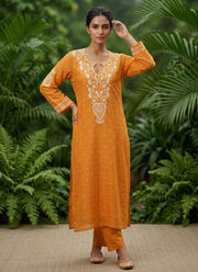 Mul Chanderi Chikankari Suit Set | Traditional Indian Clothing Online Australia 35