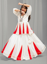 Children's Indian Outfit- Girls Navratri Rayon Cotton Lehenga Blouse Set 1