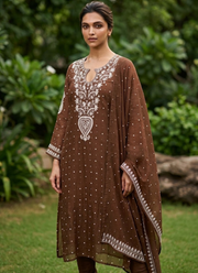 Mul Chanderi Chikankari Suit Set 15