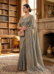 Pure Fandy Satin Silk Saree with Rose Gold Beadwork 43