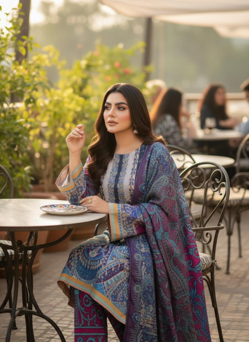 Elegant Chinon Silk Salwar Kameez with Embroidery & Dupatta – Festive Indian Dress