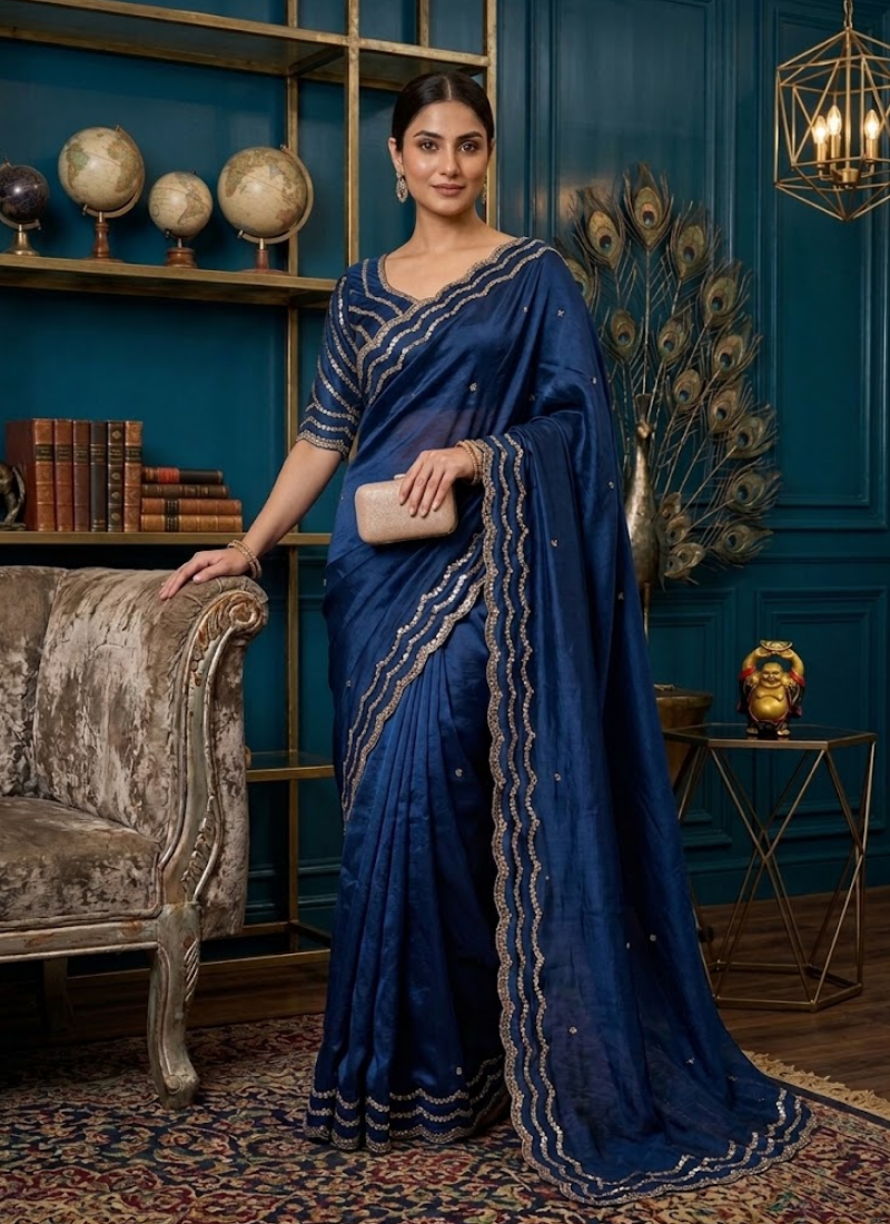 Pure Fandy Satin Silk Saree | Designer Saree Collection Online Australia Australia