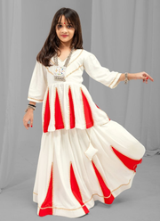 Children's Indian Outfit- Girls Navratri Rayon Cotton Lehenga Blouse Set 4