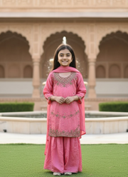 Silk Sharara Suit for Kids – Elegant Ethnic Wear for Girls 2