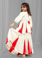 Children's Indian Outfit- Girls Navratri Rayon Cotton Lehenga Blouse Set 6