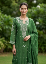 Mul Chanderi Chikankari Suit Set | Traditional Indian Clothing Online Australia 40