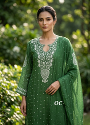 Mul Chanderi Chikankari Suit Set 51