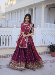 Fendi Silk Lehenga Choli with Designer Dupatta 4