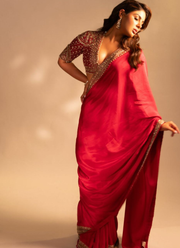 Soft Rangoli Silk Saree with Sequins Embroidery Border & Blouse Fabric 4