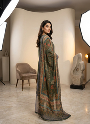 Dark Green Organza Salwar Suit with Pearl Work 5