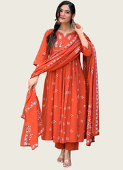 Premium Cotton Punjabi Suit with Sequins Embroidery & Khadi Dupatta (Sizes S–XXL) 1
