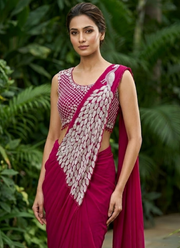 Georgette Saree – Embroidery Sequence Work, Ready to Wear 2