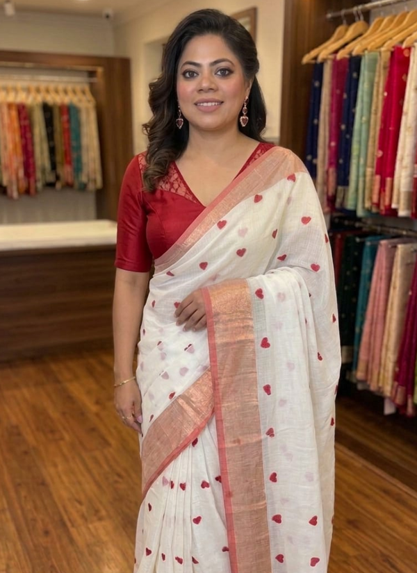 Love Buti Embroidery Mul Cotton Saree