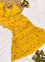 Soft Georgette Lehenga Saree – Digital Print, Ready to Wear 5